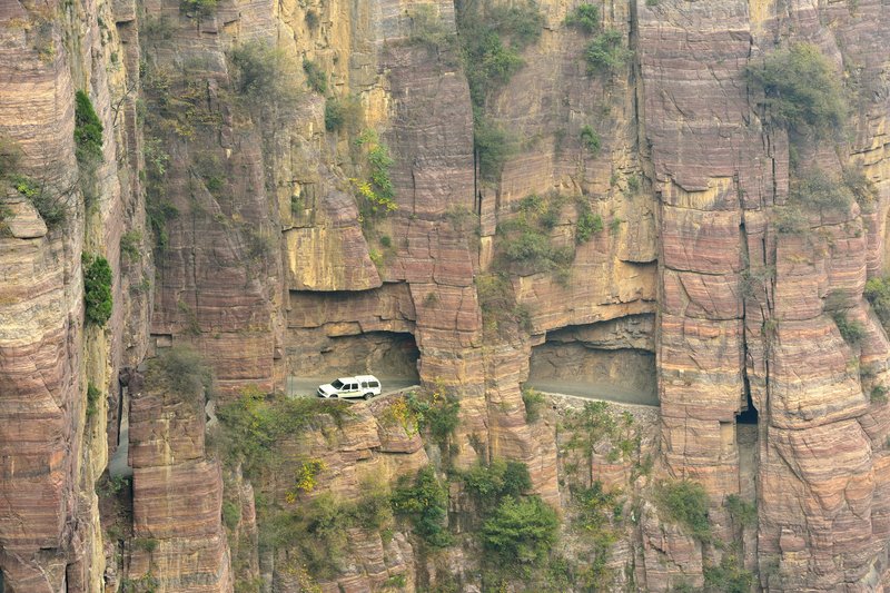 Road built on the cliff